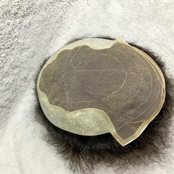 tóc giả cho nam che hói nguyên đầu bằng tóc thật - Mẫu Q6-01 - Ảnh 4