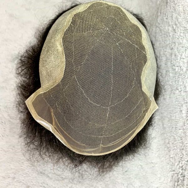 tóc giả cho nam che hói nguyên đầu bằng tóc thật - Mẫu Q6-01 - Ảnh 5