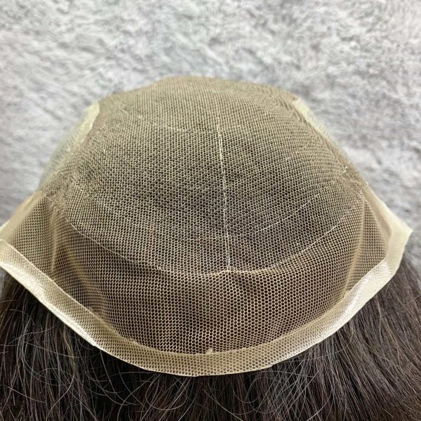 tóc giả cho nam che hói nguyên đầu bằng tóc thật - Mẫu Q6-01 - Ảnh 8